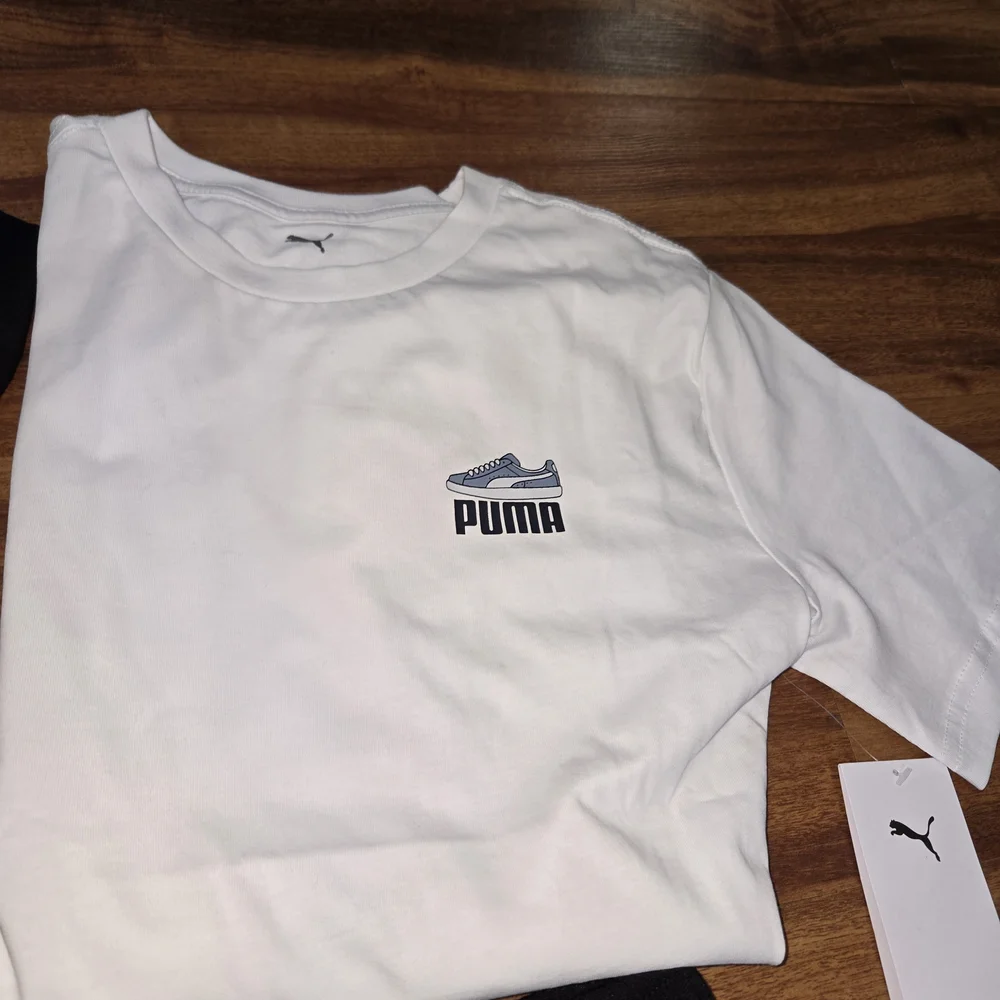 BUNDLE Puma Black Cargo Sweatpants & Tee Set - Black & White NWT LARGE KIDS - Picture 5 of 7